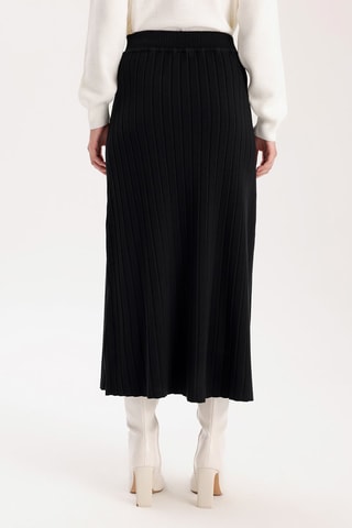 Jupe midi taille haute- Noir
