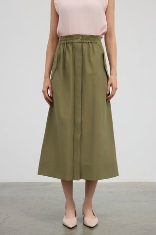 Jupe midi - Kaki
