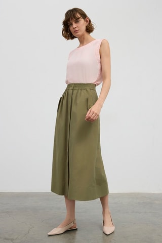 Jupe midi - Kaki