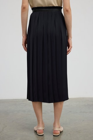Jupe plissée taille haute - Noir
