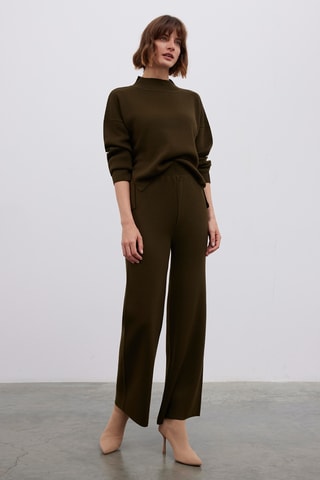 Pantalon wide legs - Kaki