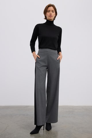 Pantalon wide legs - Gris