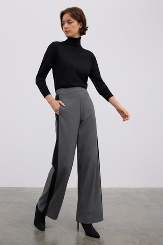 Pantalon wide legs - Gris