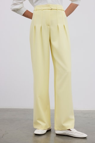Pantalon wide legs - Jaune pâle