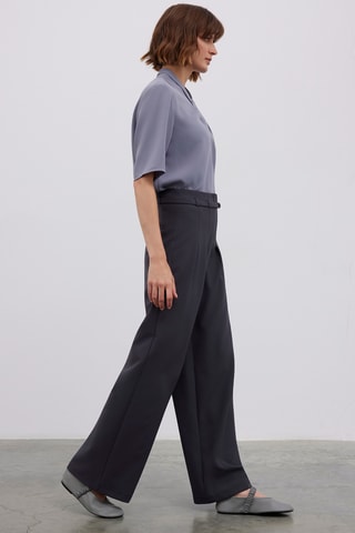 Pantalon wide legs - Gris foncé