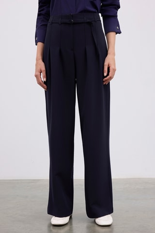 Pantalon wide legs - Bleu marine