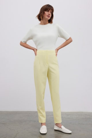 Pantalon taille haute - Jaune pâle