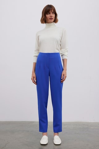 Pantalon taille haute - Bleu vif
