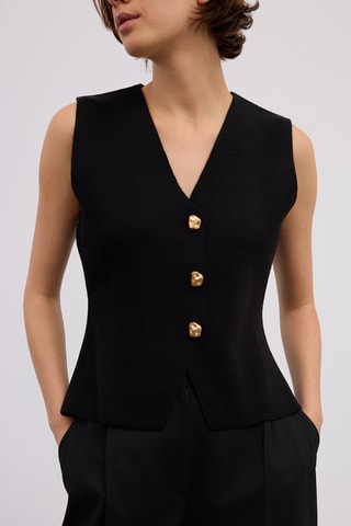 Gilet de costume sans manches - Noir