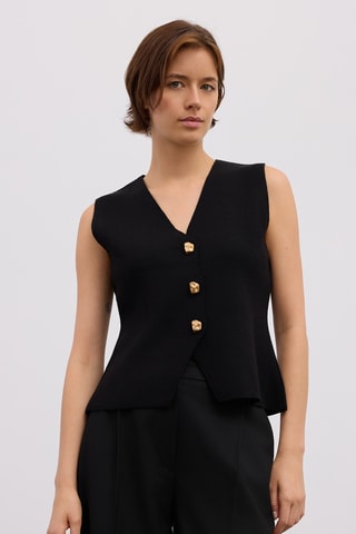 Gilet de costume sans manches - Noir