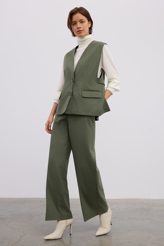 Gilet de costume sans manches - Vert kaki