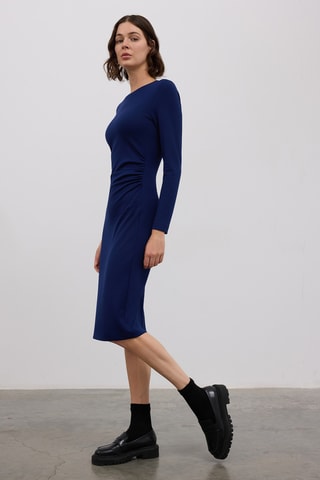 Robe midi - Bleu marine