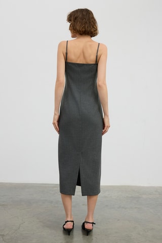 Robe midi sans manches - Gris foncé