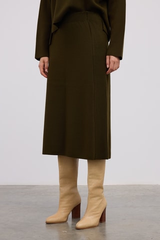 Jupe midi - Kaki