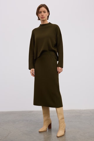 Jupe midi - Kaki
