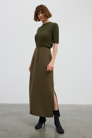 Jupe midi - Kaki
