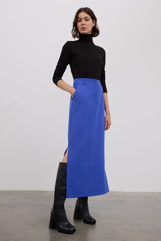Jupe midi - Bleu