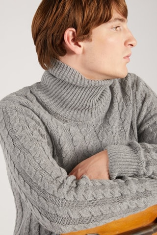 Pull slim en laine vierge et alpaga - Gris - Zanone