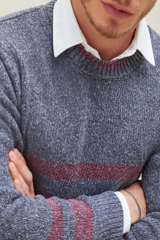 Pull slim en soie et lin - Gris - Zanone