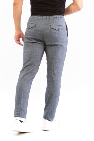 Pantalon carotte - Bleu chiné - Incotex
