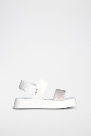 Sandales plateformes en cuir You - Blanc et doré
