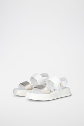 Sandales plateformes en cuir You - Blanc et doré