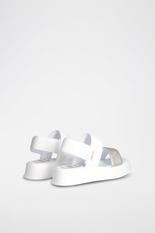 Sandales plateformes en cuir You - Blanc et doré