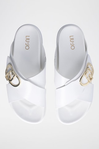 Mules plateformes en cuir - Blanc