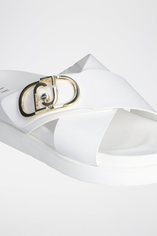 Mules plateformes en cuir - Blanc