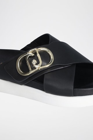 Mules plateformes en cuir - Noir
