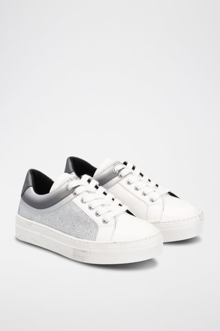 Sneakers plateformes Alicia - Blanc et argenté