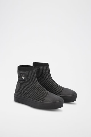 Baskets-chaussettes Alicia - Noir chiné