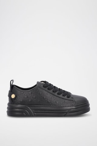 Sneakers plateformes en cuir Cléo - Noir
