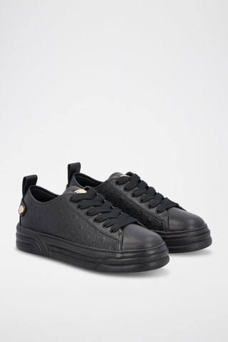 Sneakers plateformes en cuir Cléo - Noir