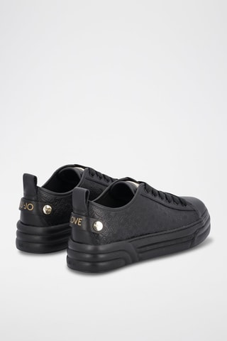 Sneakers plateformes en cuir Cléo - Noir