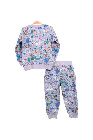 Sweat et jogging - Gris chiné et bleu cobalt