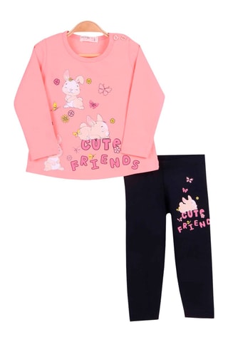 T-shirt et leggings - Saumon et noir