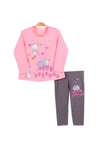 T-shirt et leggings - Rose et gris chiné