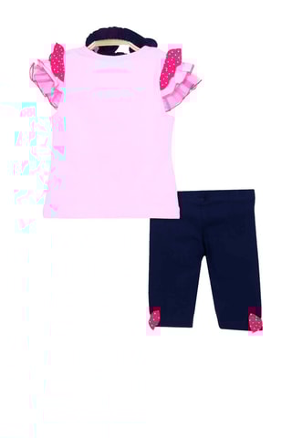 Ensemble 3 pièces - Rose poudré et bleu marine