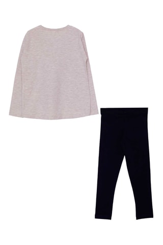 T-shirt et legging - Beige chiné et noir