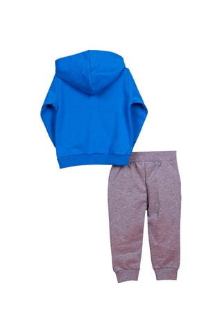 Sweat à capuche et jogging - Bleu roi et gris chiné
