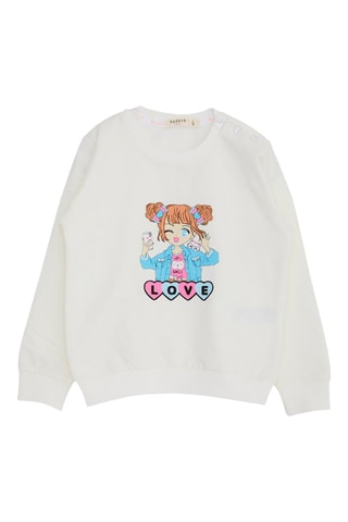 Sweat - Ecru et bleu