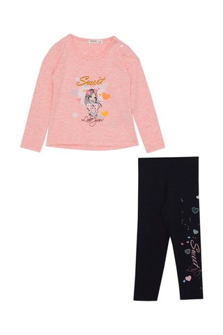 T-shirt et legging - Saumon et noir