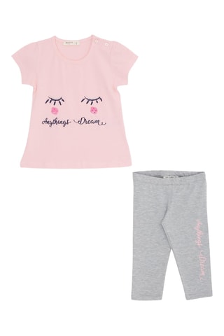 T-shirt et legging - Rose et gris