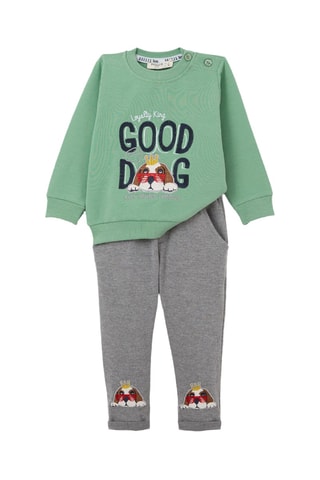 Sweat et jogging - Vert menthe et gris chiné