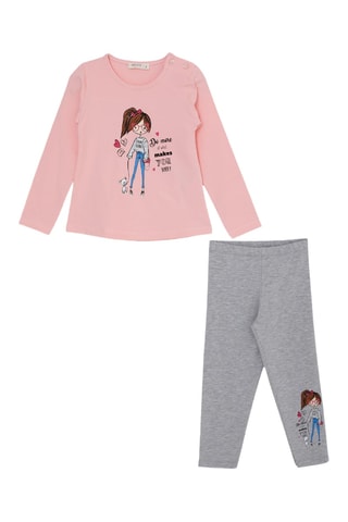 T-shirt et legging - Rose et gris