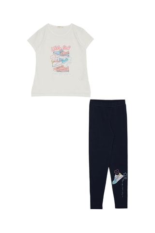 T-shirt et legging - Ecru et noir
