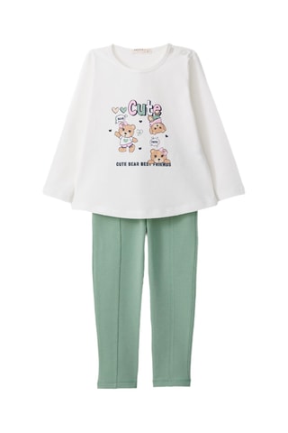 T-shirt et legging - Blanc et vert