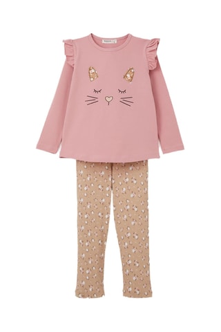 T-shirt et legging - Rose et beige