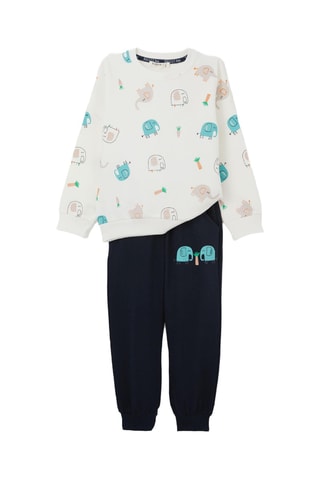 Sweat et jogging - Ecru et bleu marine